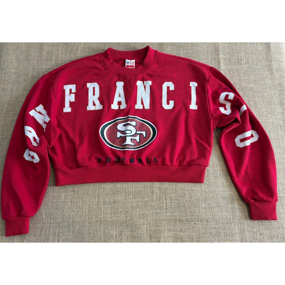 Vintage Ultra Game NFL San Francisco 49ers Cropped Sweatshirt Red Womens Small